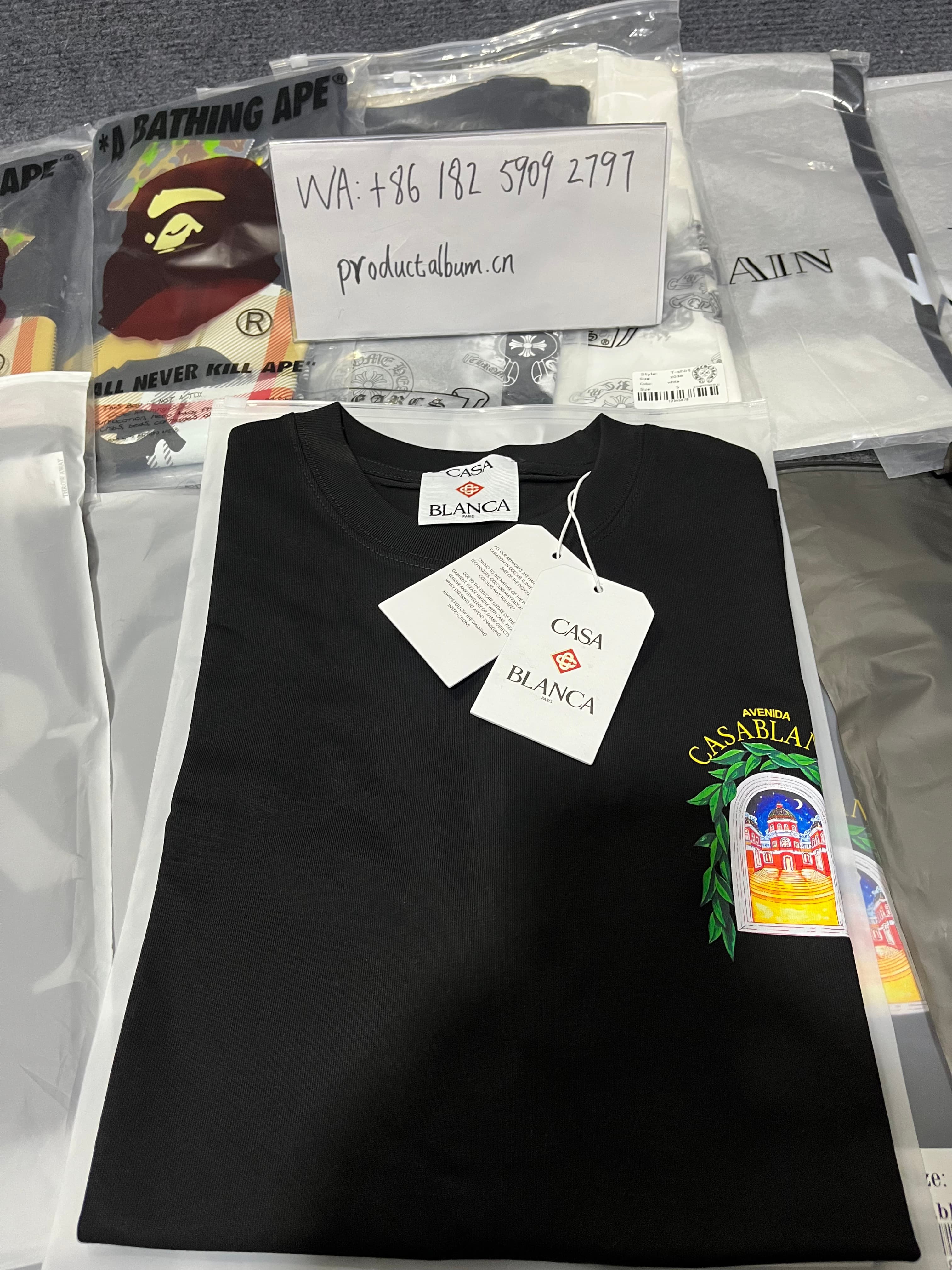 Casa Blanca & Chrome Hearts 1:1 Graphic Cotton T-Shirts, Men Streetwear Short Sleeve Tees image 3