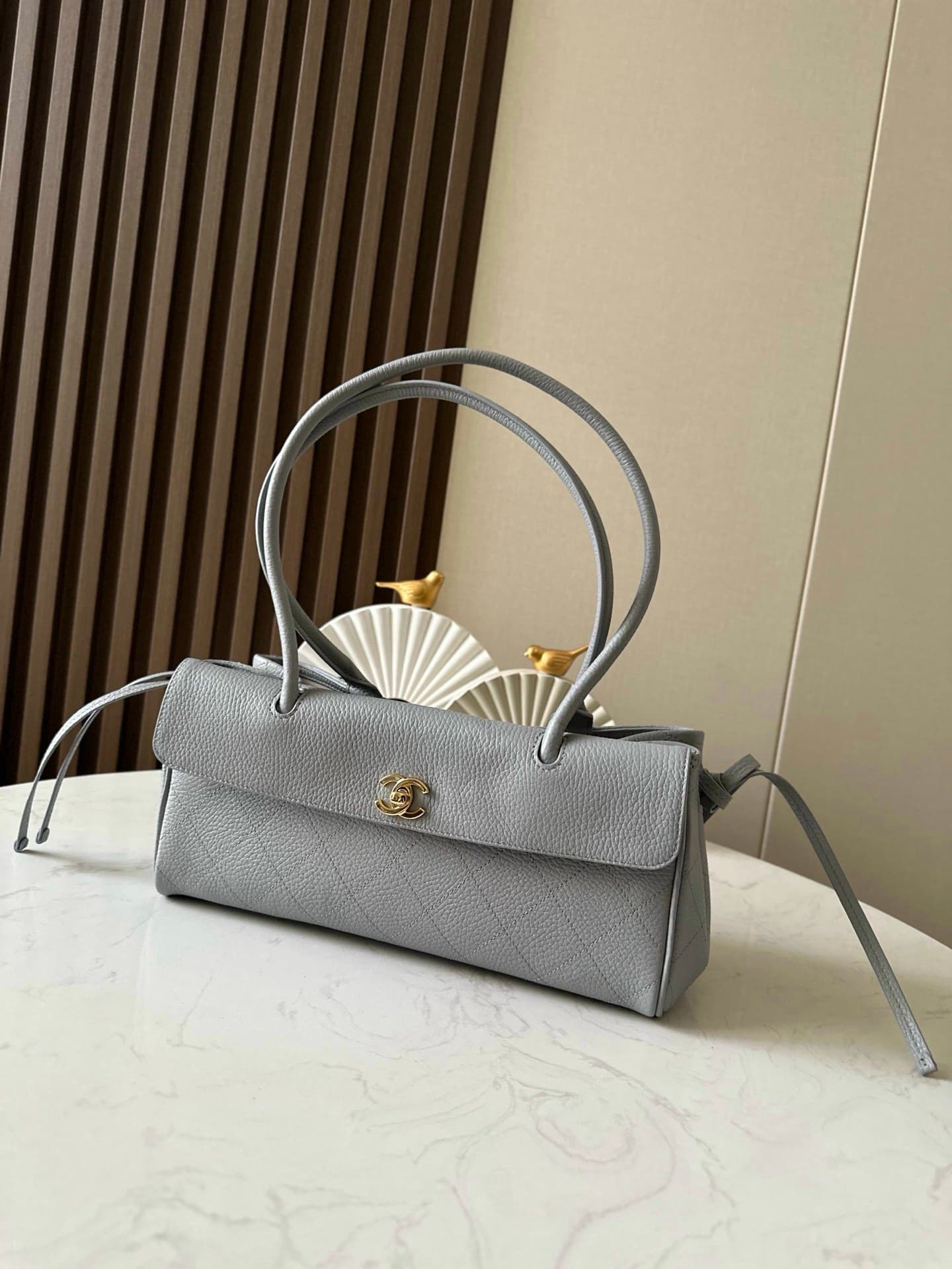 Chanel 26S Bowling Bag Rep Bag Yupoo Grey 31cm