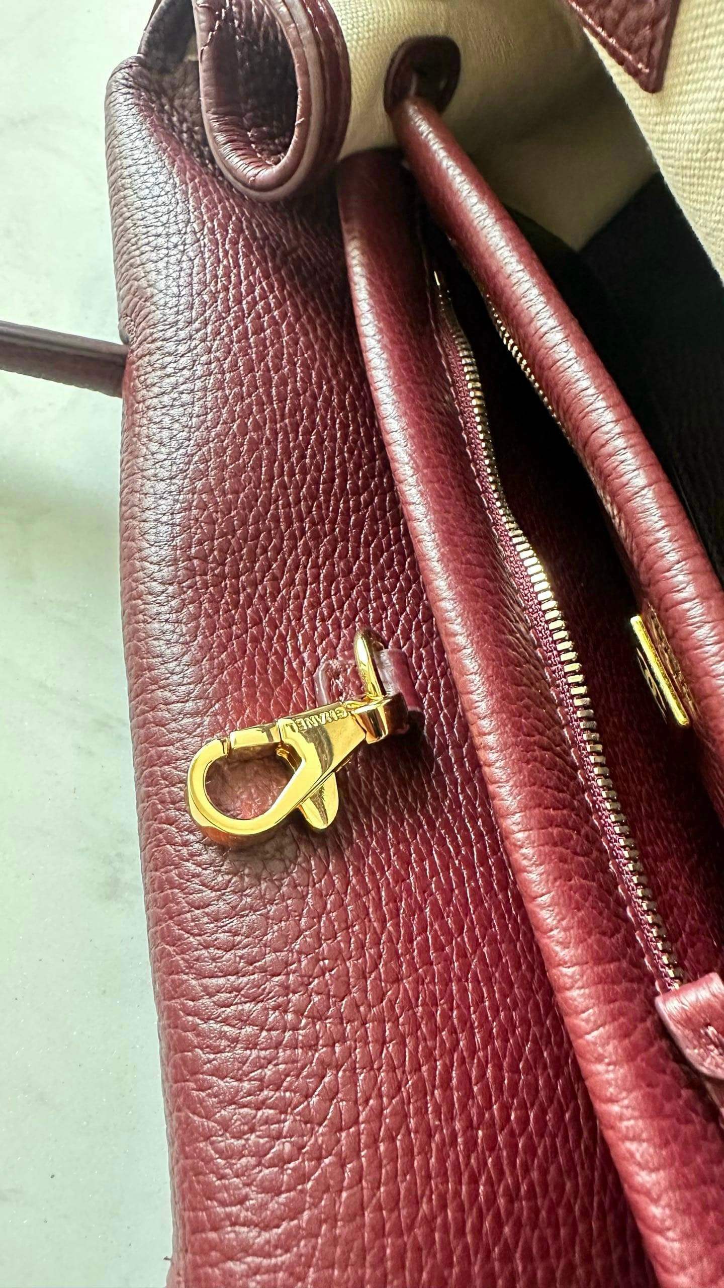 Chanel 26S Burgundy Bowling Bag Rep Bag Yupoo 31cm Grained Calfskin image 7
