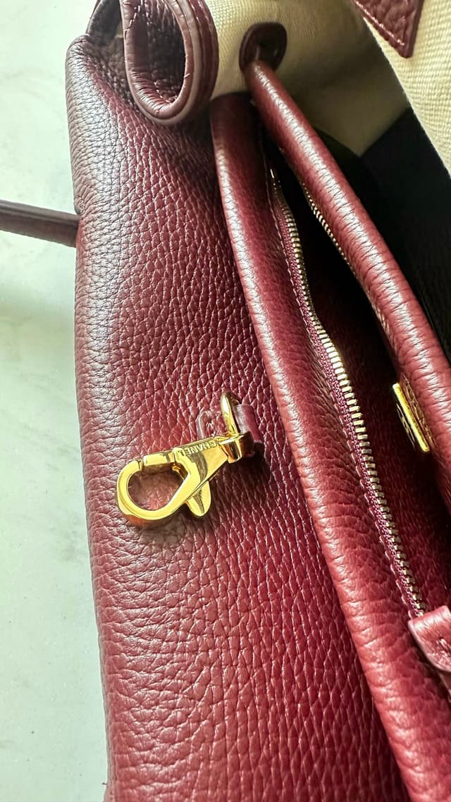 Chanel 26S Burgundy Bowling Bag Rep Bag Yupoo 31cm Grained Calfskin image 7