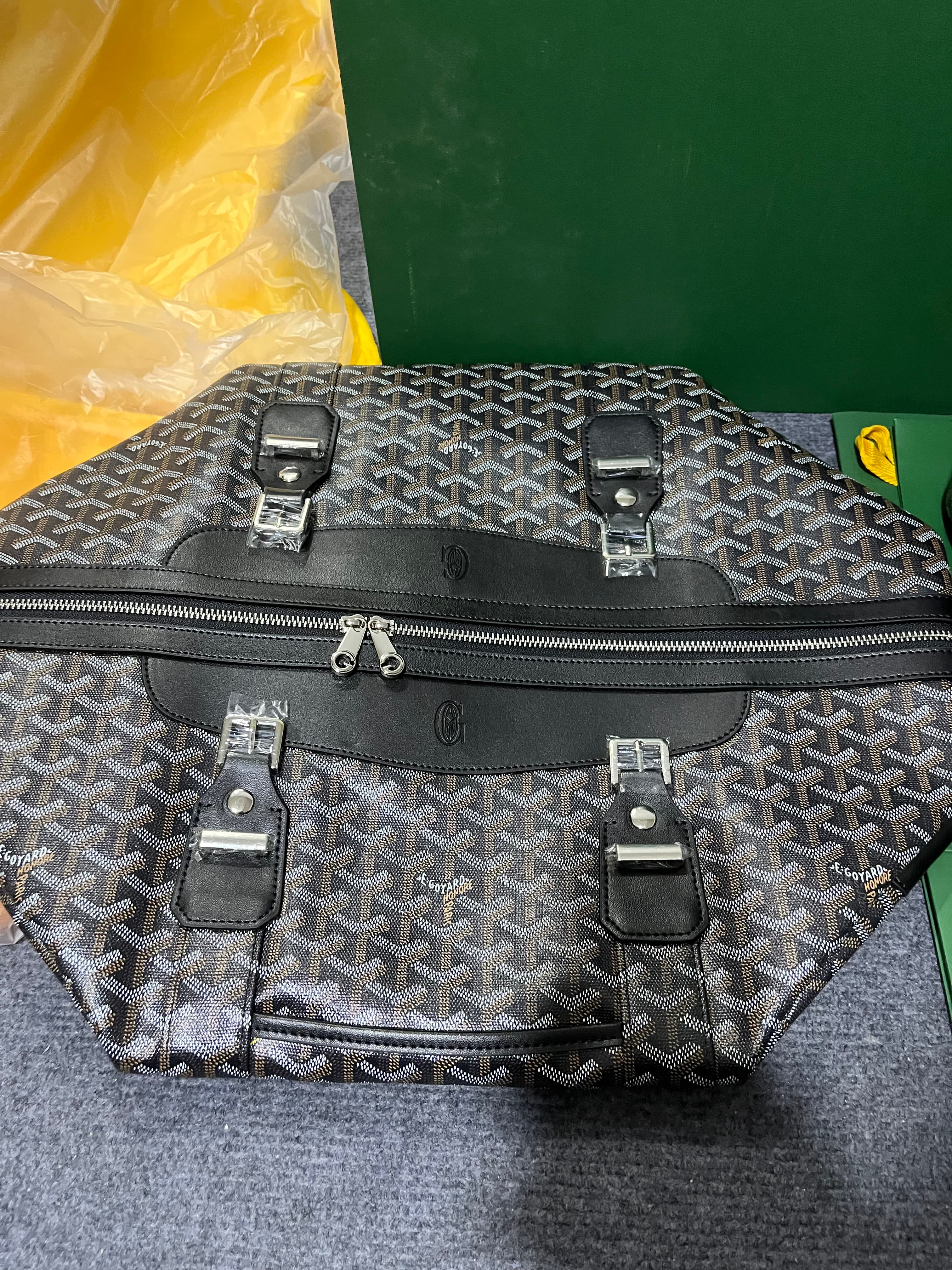 Goyard Classic Chevron Print Luggage Set, Rolling Suitcase, Duffel Bag & Cosmetic Case Full Travel Kit image 2
