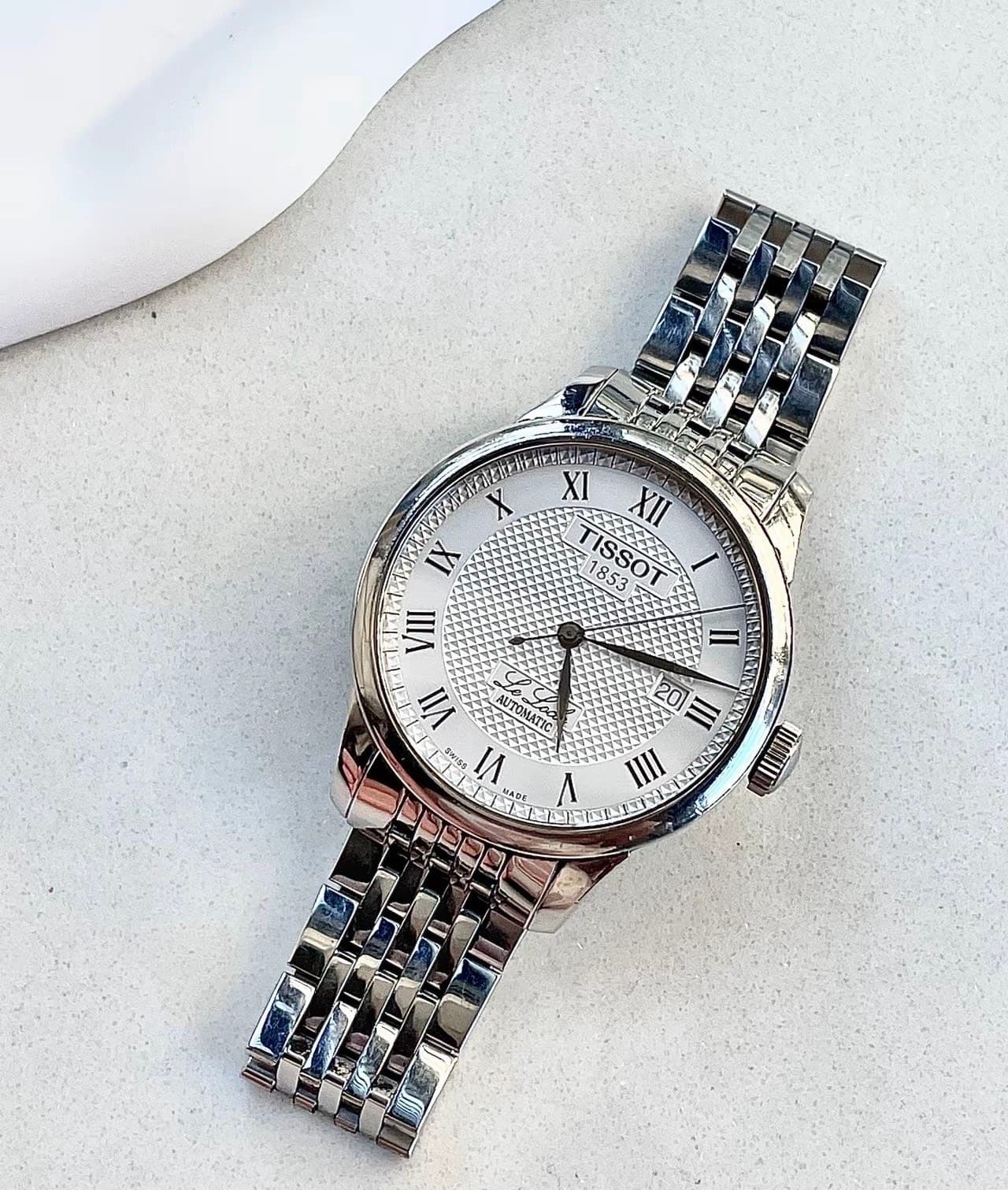 High Quality Tissot Le Locle Men's Mechanical Watch Black Dial Steel Bracelet image 2