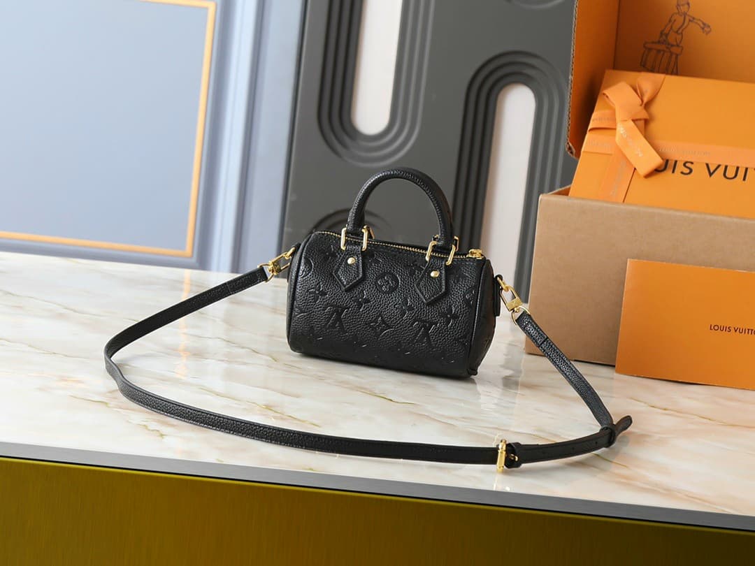 LV Nano Speedy Black Monogram Empreinte Rep Bag image 3