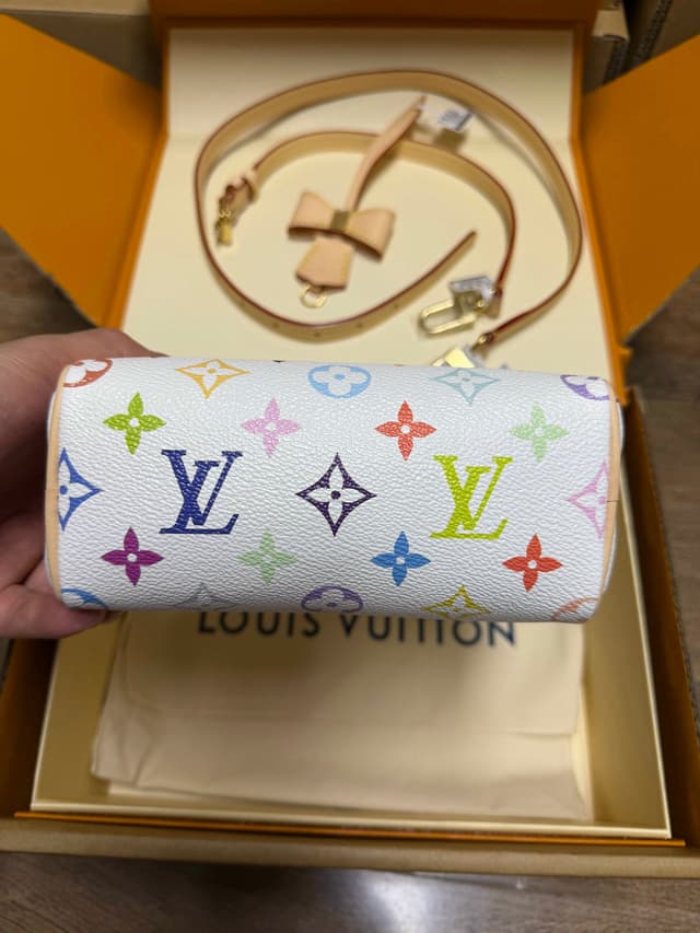LV x TM Nano Speedy Rep Bag in White Multicolor | Yupoo image 5