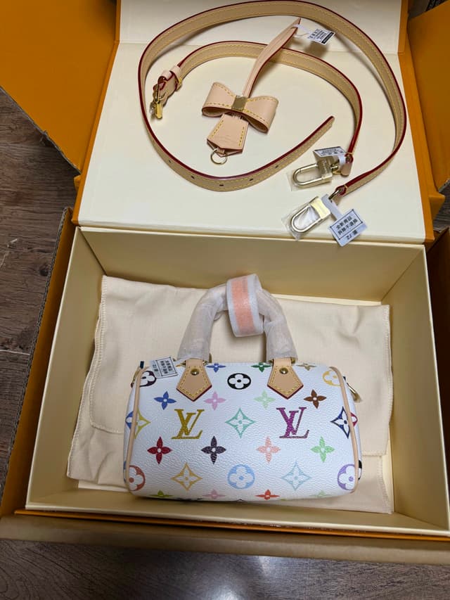 LV x TM Nano Speedy Rep Bag in White Multicolor | Yupoo image 6