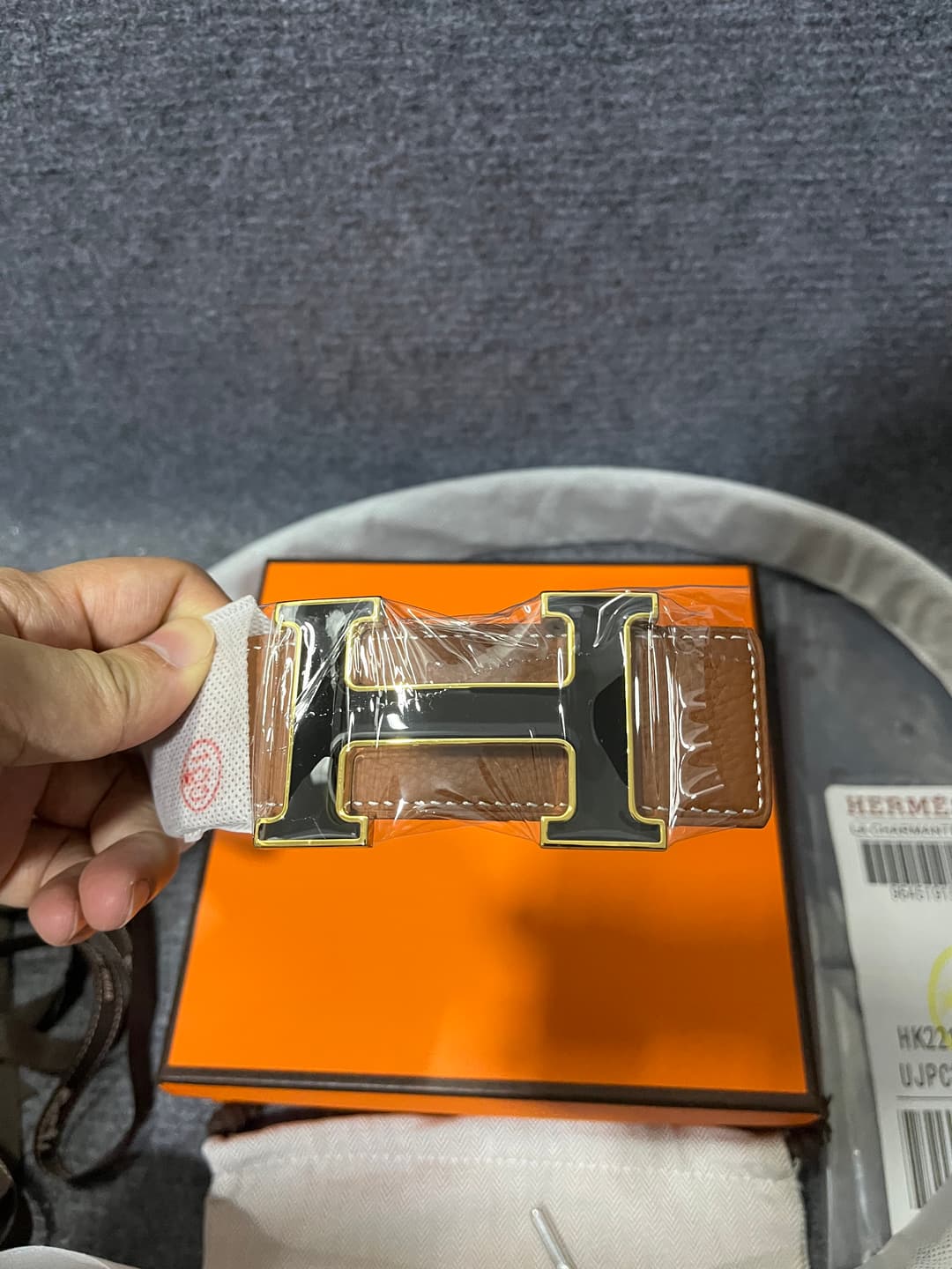 Men's Reversible Leather Belt with H Buckle, Classic Casual & Business Waist REP Strap image 1