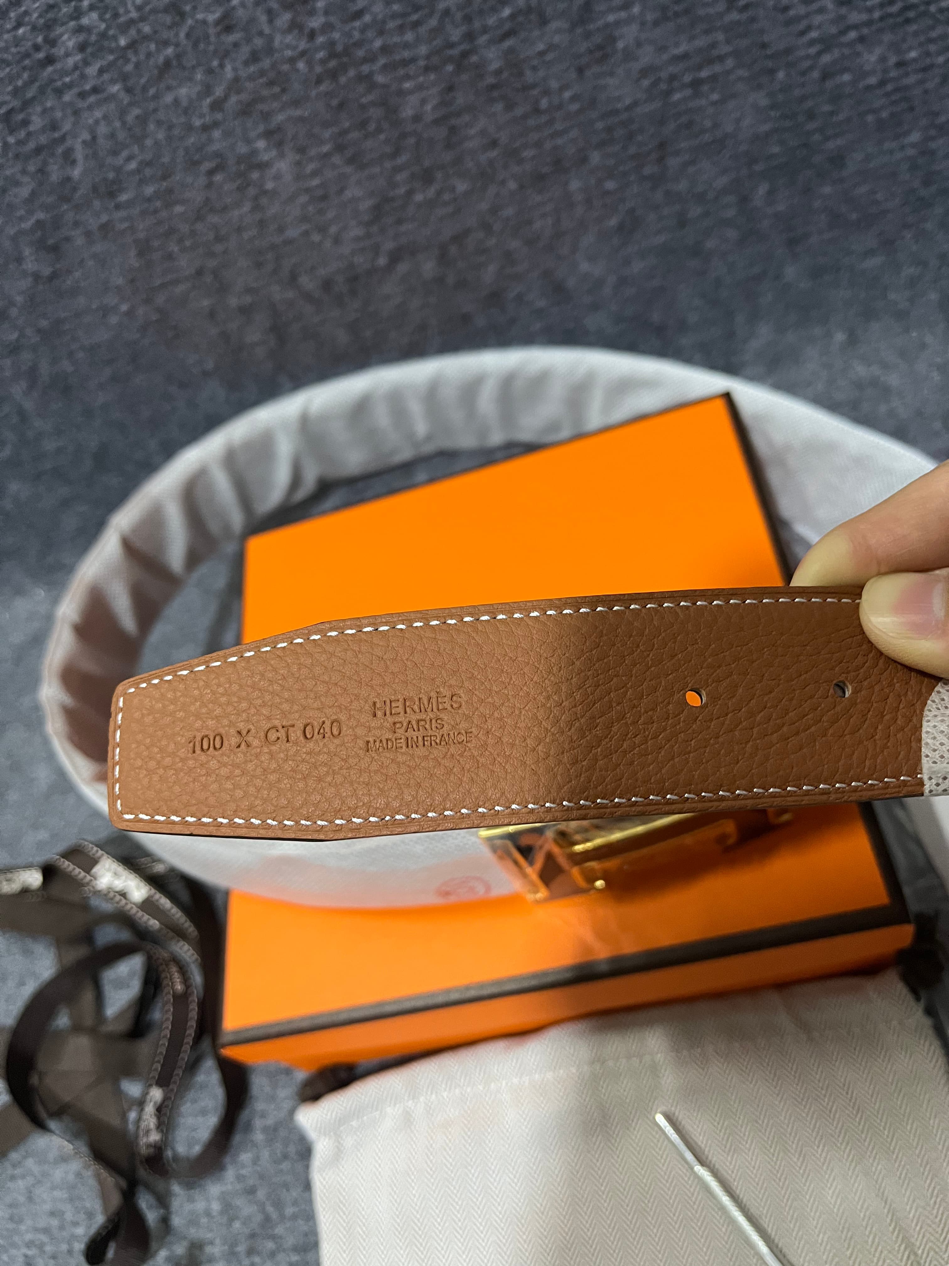 Men's Reversible Leather Belt with H Buckle, Classic Casual & Business Waist REP Strap image 3