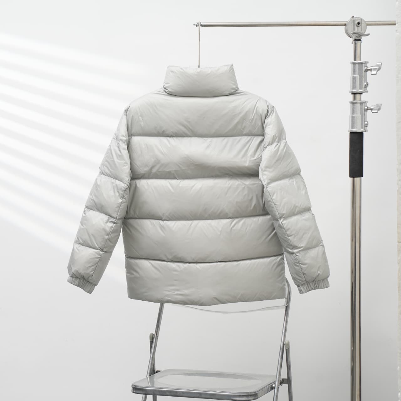 Moncler Rep Jacket | Pearl Grey Stand Collar image 2