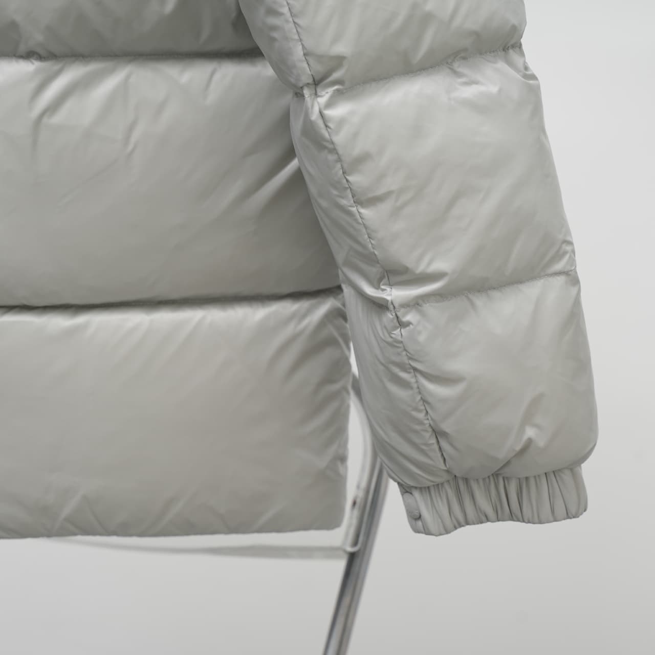 Moncler Rep Jacket | Pearl Grey Stand Collar image 3