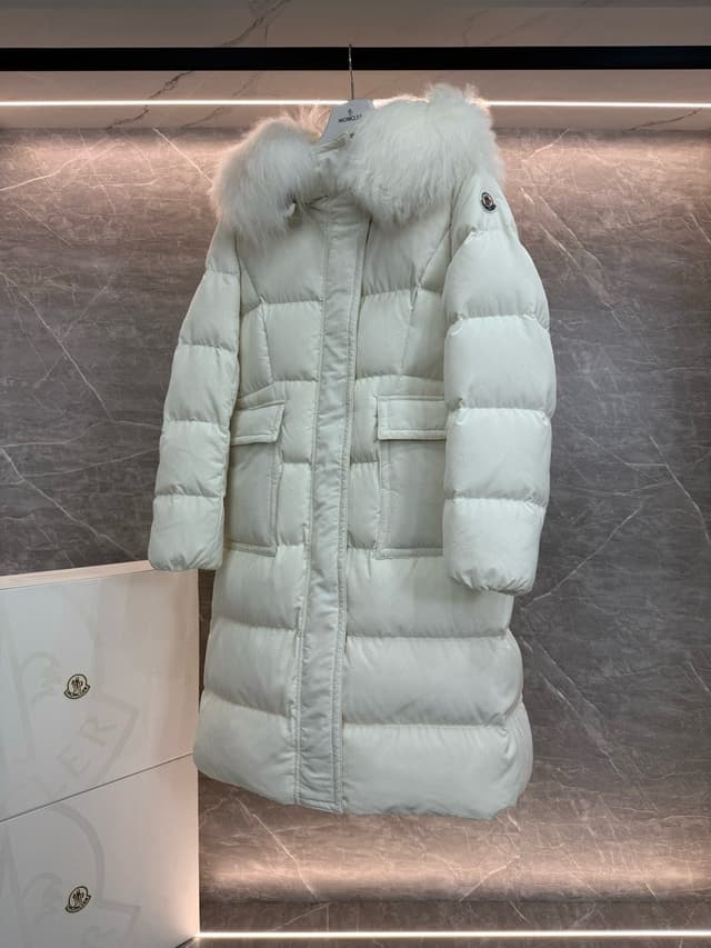 Moncler Women's Mid-Length Hooded Down Jacket - Oversized Wool Collar | Yupoo Rep Clothing image 6