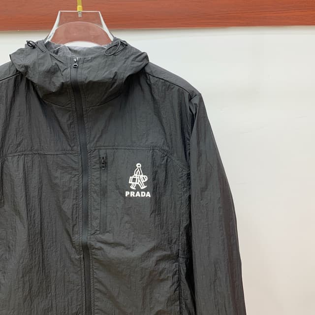PRADA Men's Sun Protection Jacket Yupoo Prada Coat Black | Rep Clothing image 4