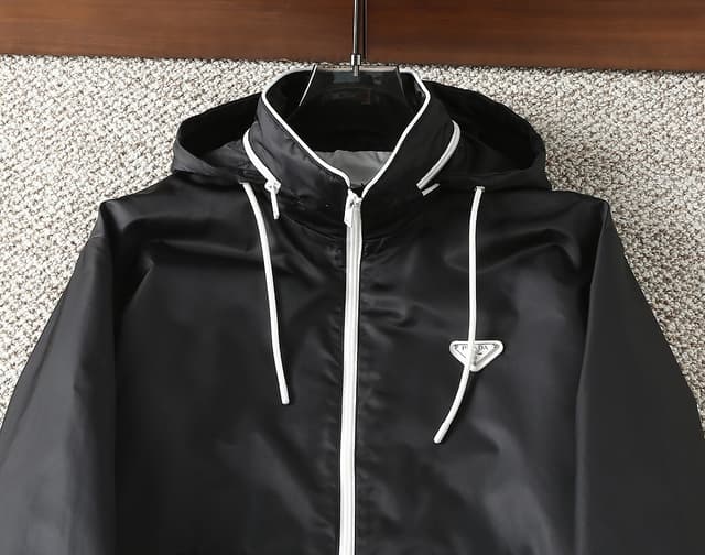 Prada 2025 Collection Hooded Casual Yupoo Jacket Prada Black | Rep Clothing image 3