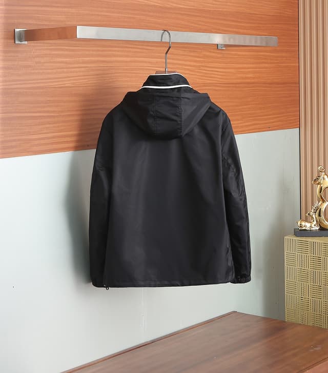 Prada 2025 Collection Hooded Casual Yupoo Jacket Prada Black | Rep Clothing image 2