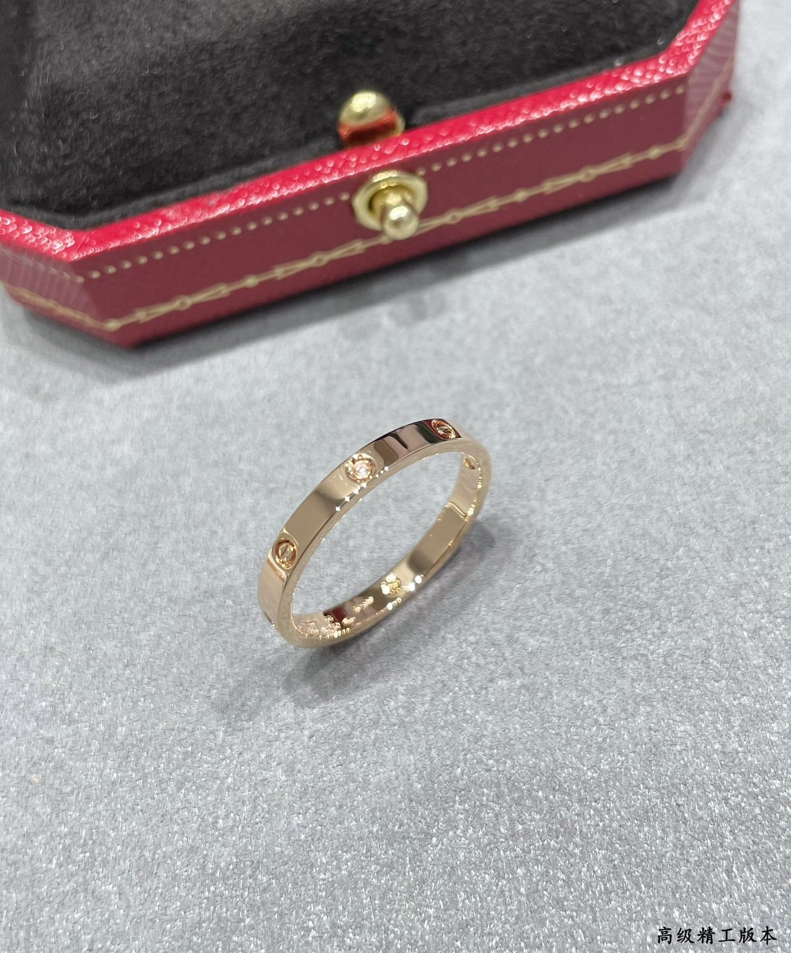 Rep Cartier-Inspired | 4-Diamond Love Ring - CNC Crafted Narrow Edition image 2