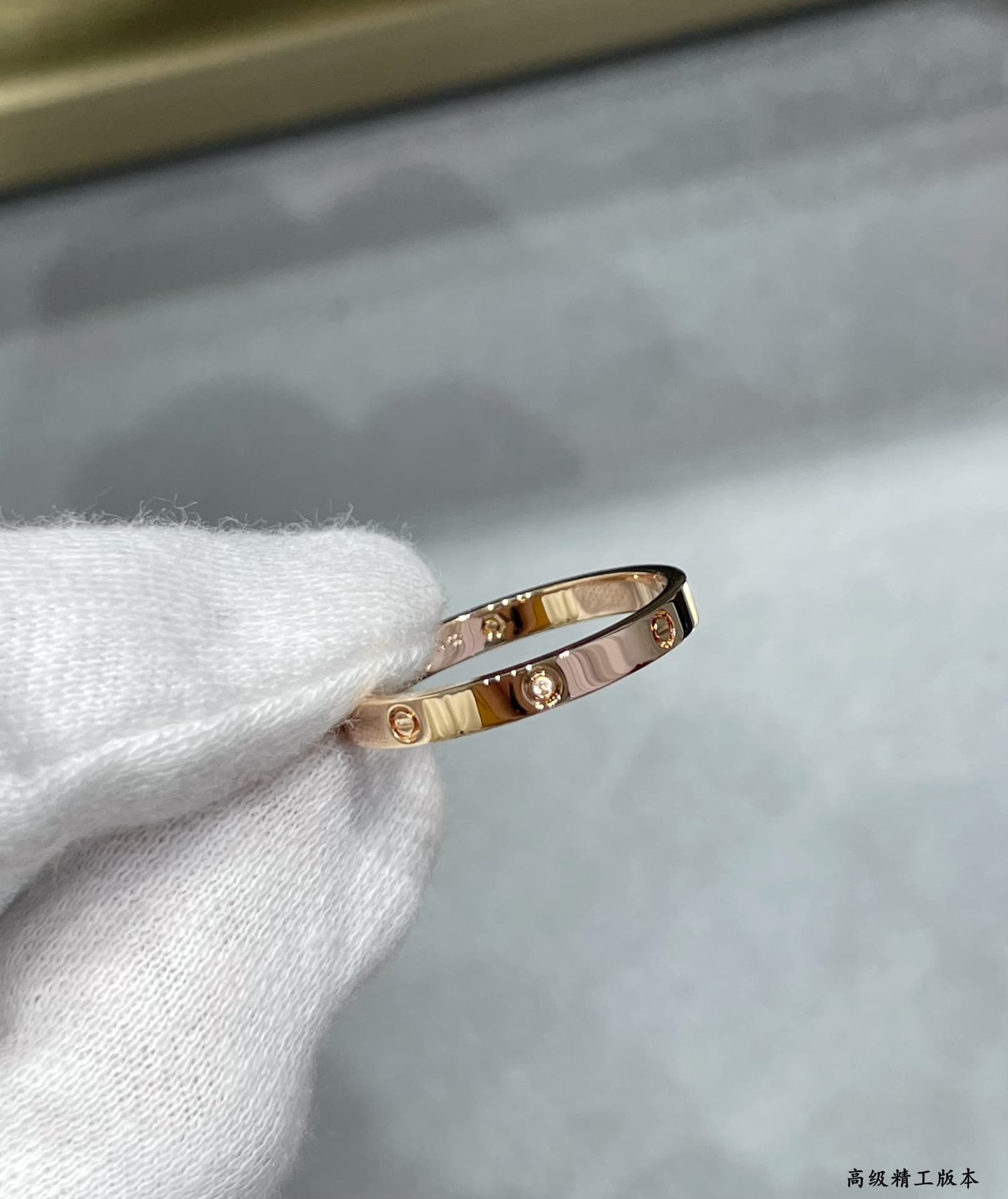 Rep Cartier-Inspired | 4-Diamond Love Ring - CNC Crafted Narrow Edition image 4