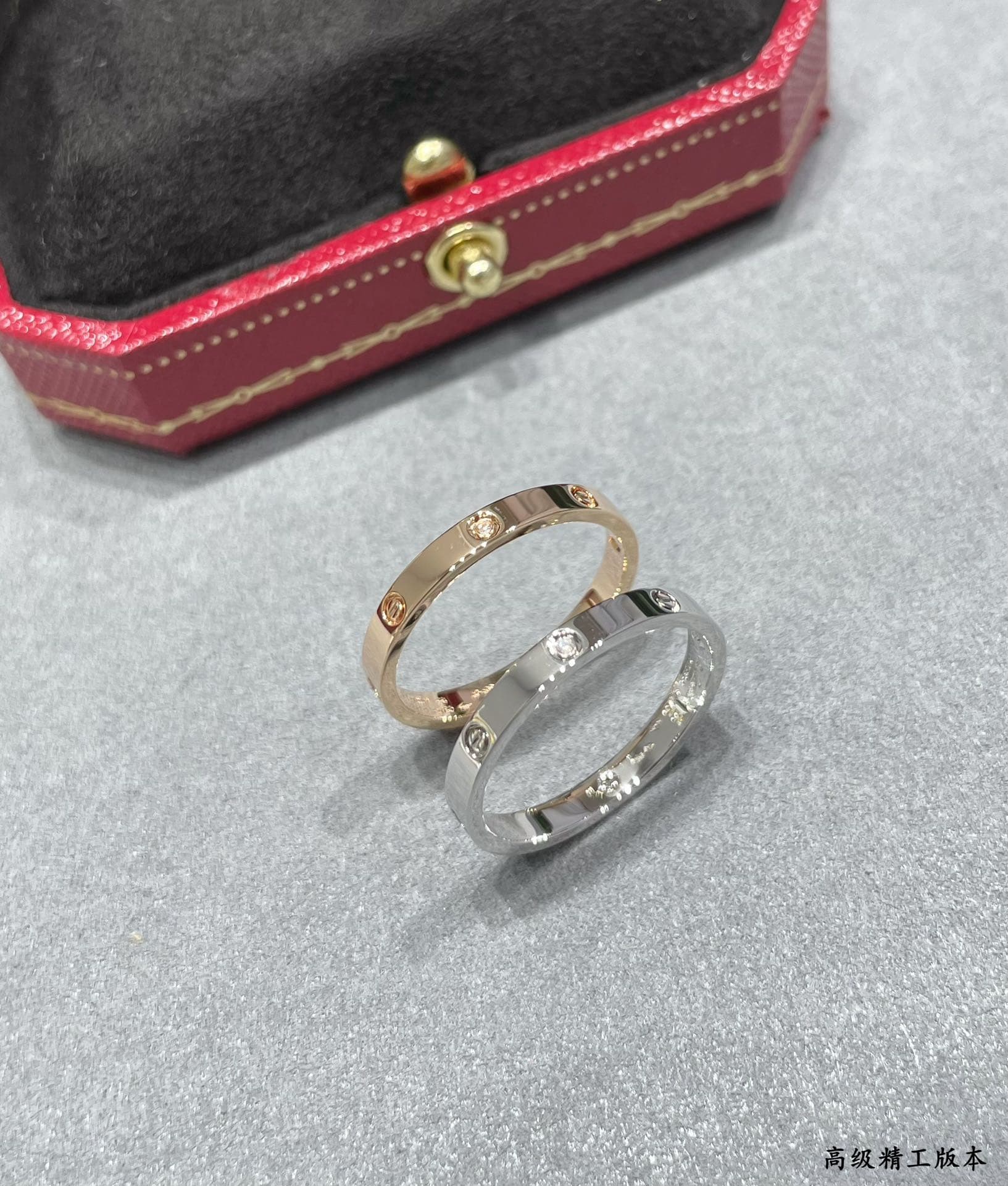 Rep Cartier-Inspired | 4-Diamond Love Ring - CNC Crafted Narrow Edition image 6