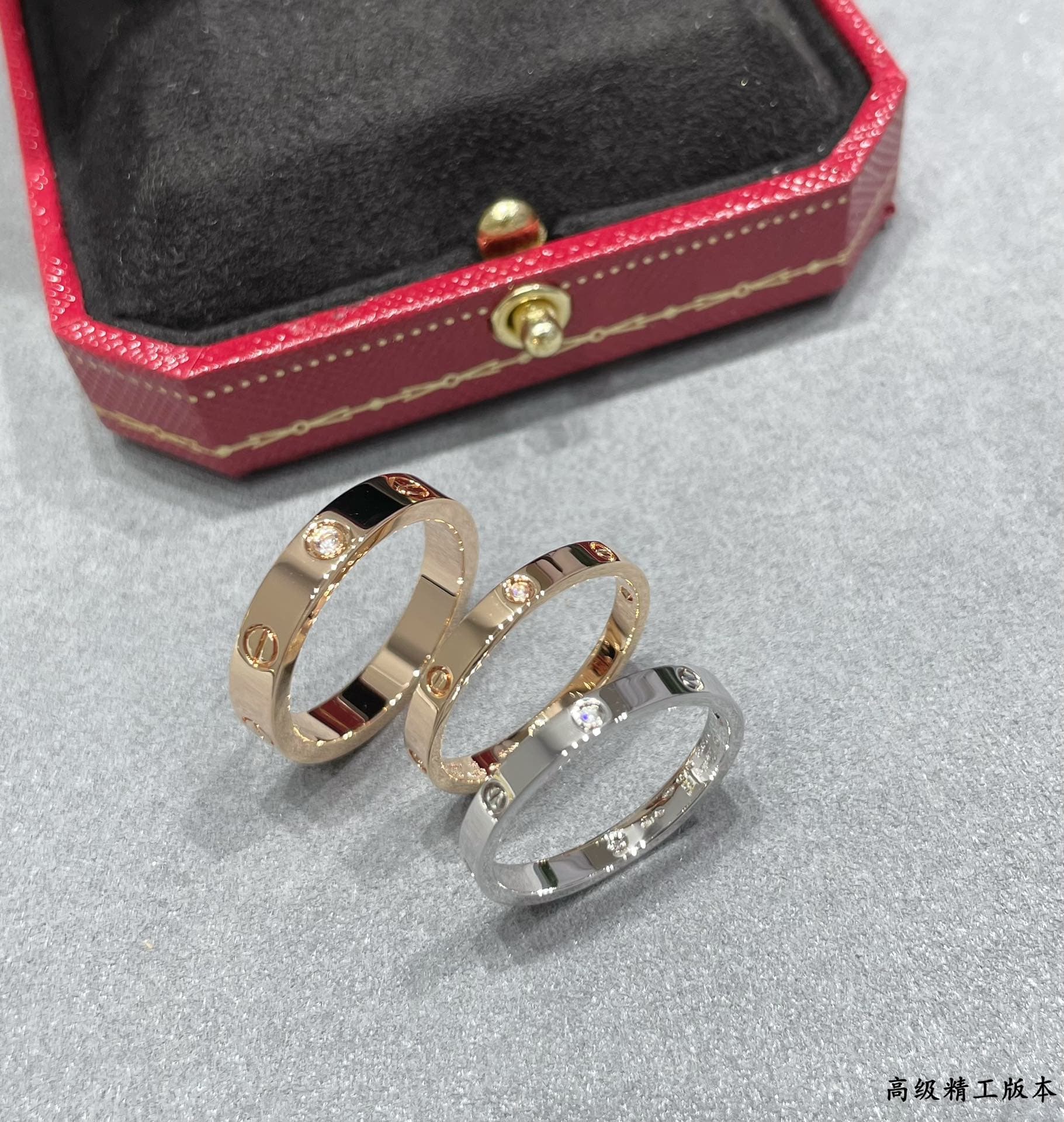 Rep Cartier-Inspired | 4-Diamond Love Ring - CNC Crafted Narrow Edition image 7