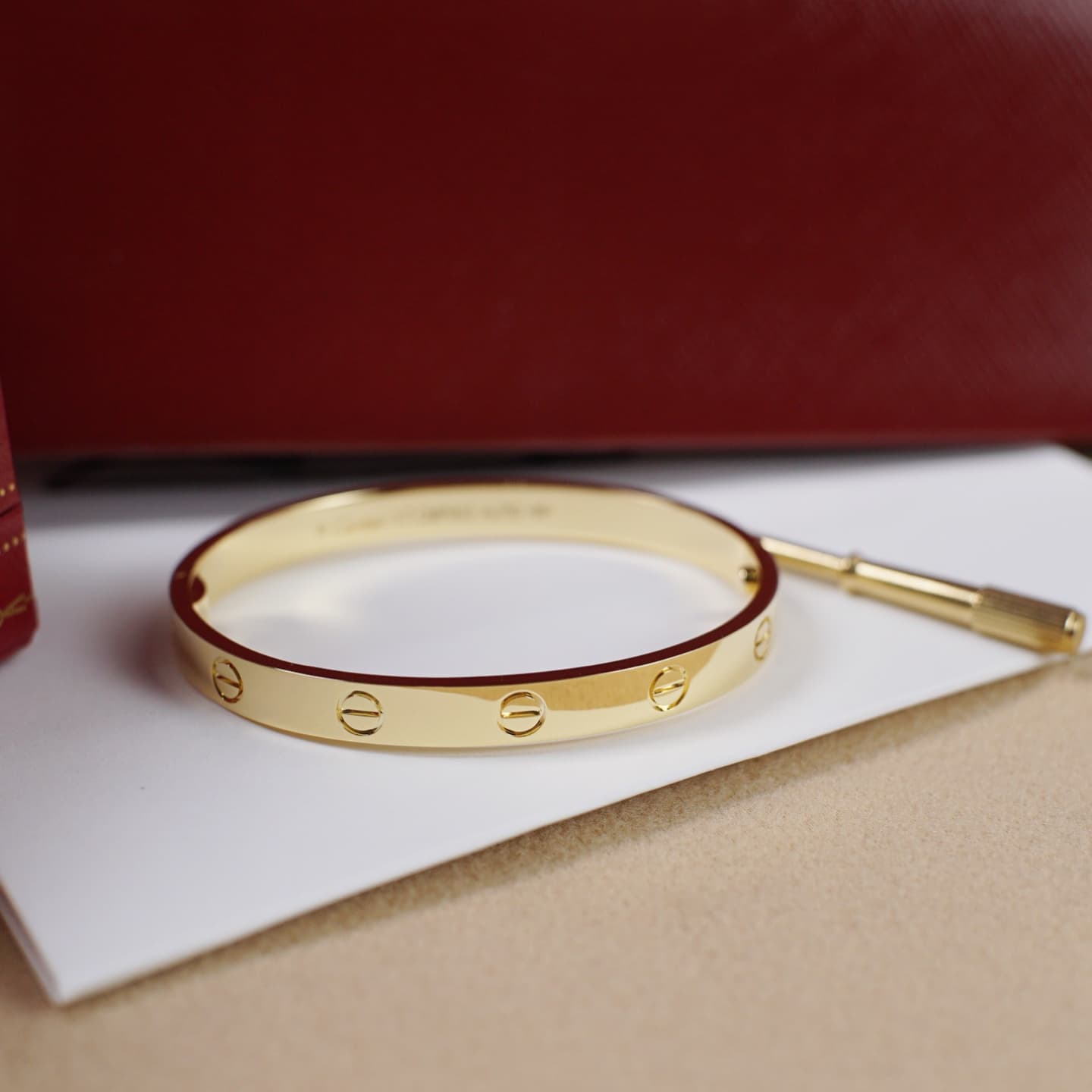 Rep Cartier | Love Wide Bangle - Single-Screw Design image 4