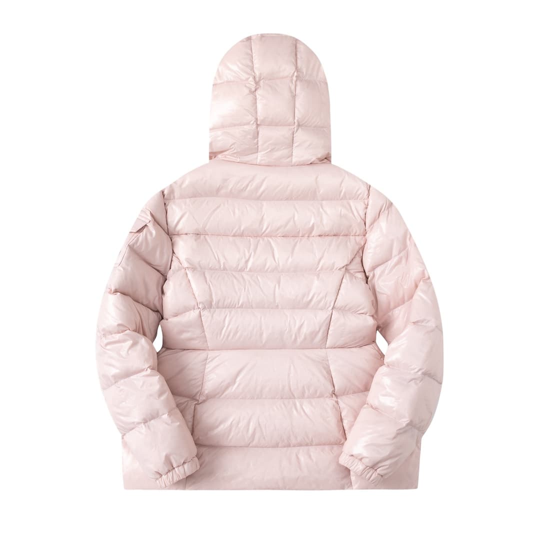 Rep Clothes: Moncler Women's Hooded Short Pink Down Jacket - Shiny Nylon image 2