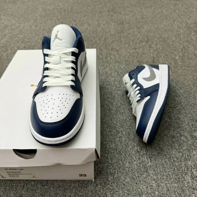 Rep Shoes Nike Air Jordan 1 Low – White Navy Grey Blue | Yupoo image 9