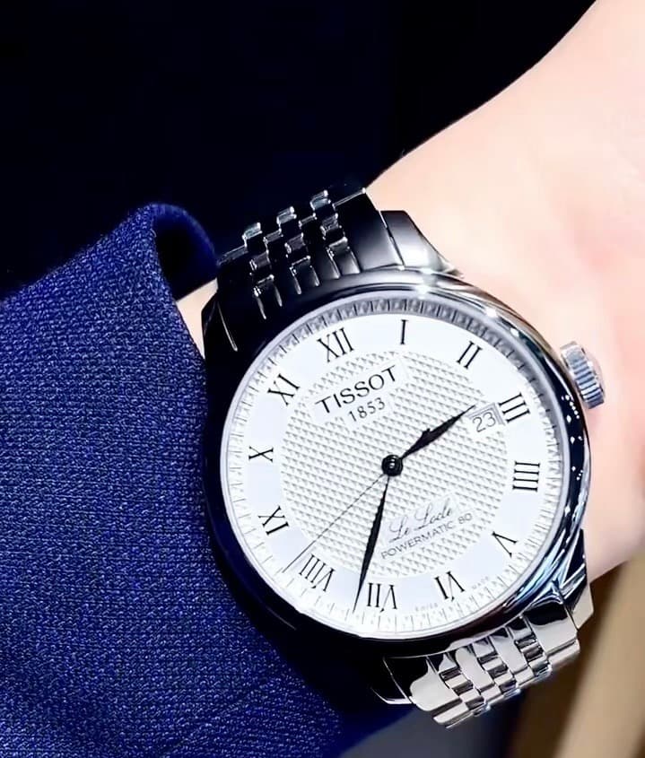 Tissot Le Locle Men's Swiss Automatic Watch Silver Dial Steel Bracelet original design image 2