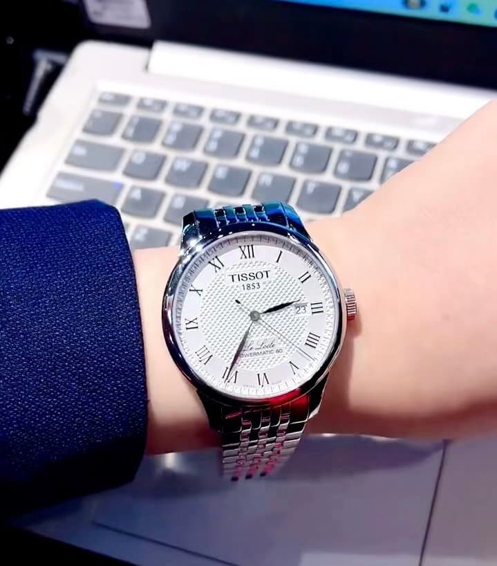 Tissot Le Locle Men's Swiss Automatic Watch Silver Dial Steel Bracelet original design image 5