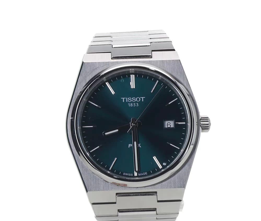 Tissot PRX Men's Swiss Quartz Watch Green Dial Steel Bracelet designer inspired watch image 1
