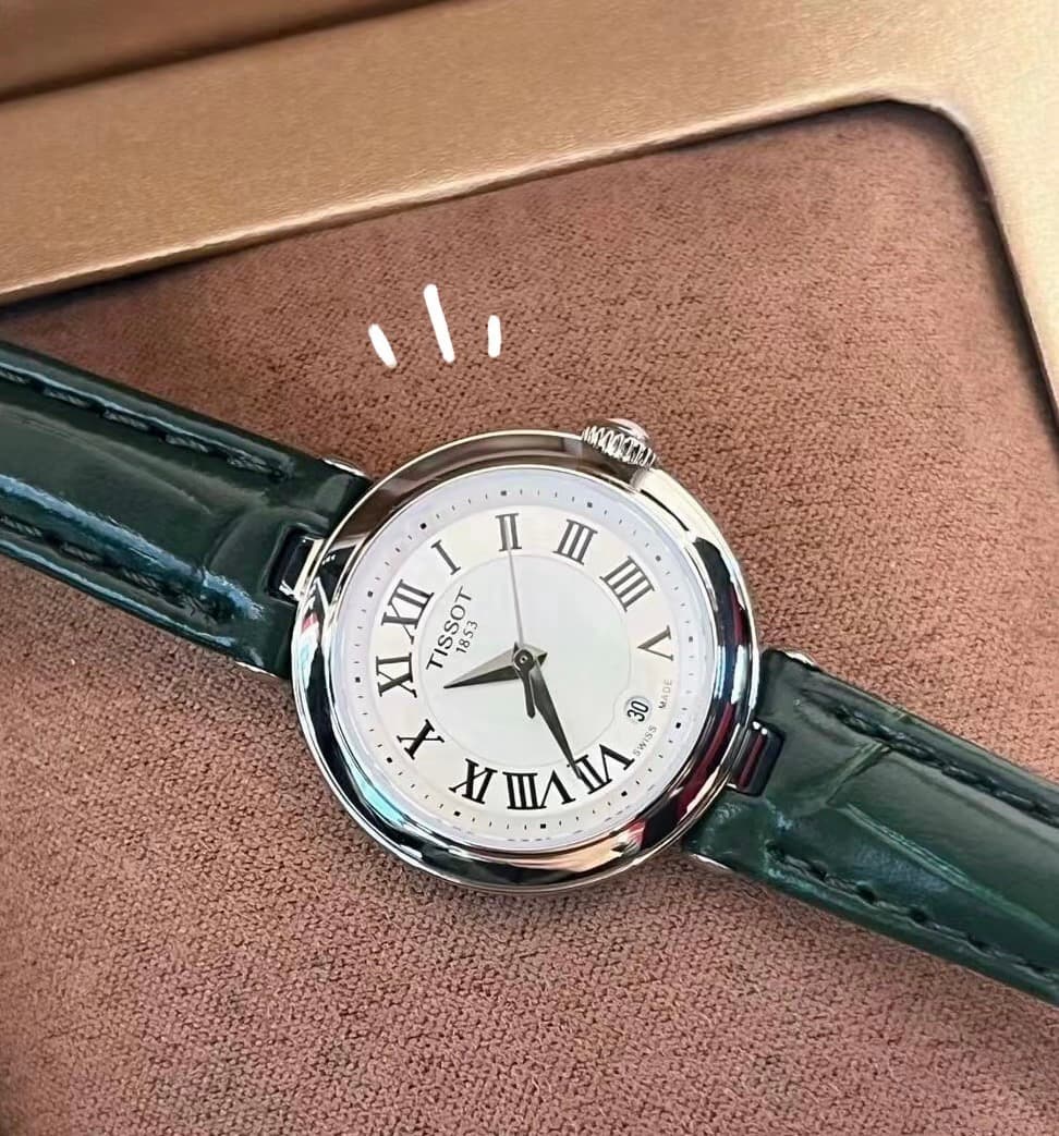 Tissot T-Lady Women's Swiss Quartz Watch White Dial Leather Strap 1:1 COPY luxury watch 2026 image 1