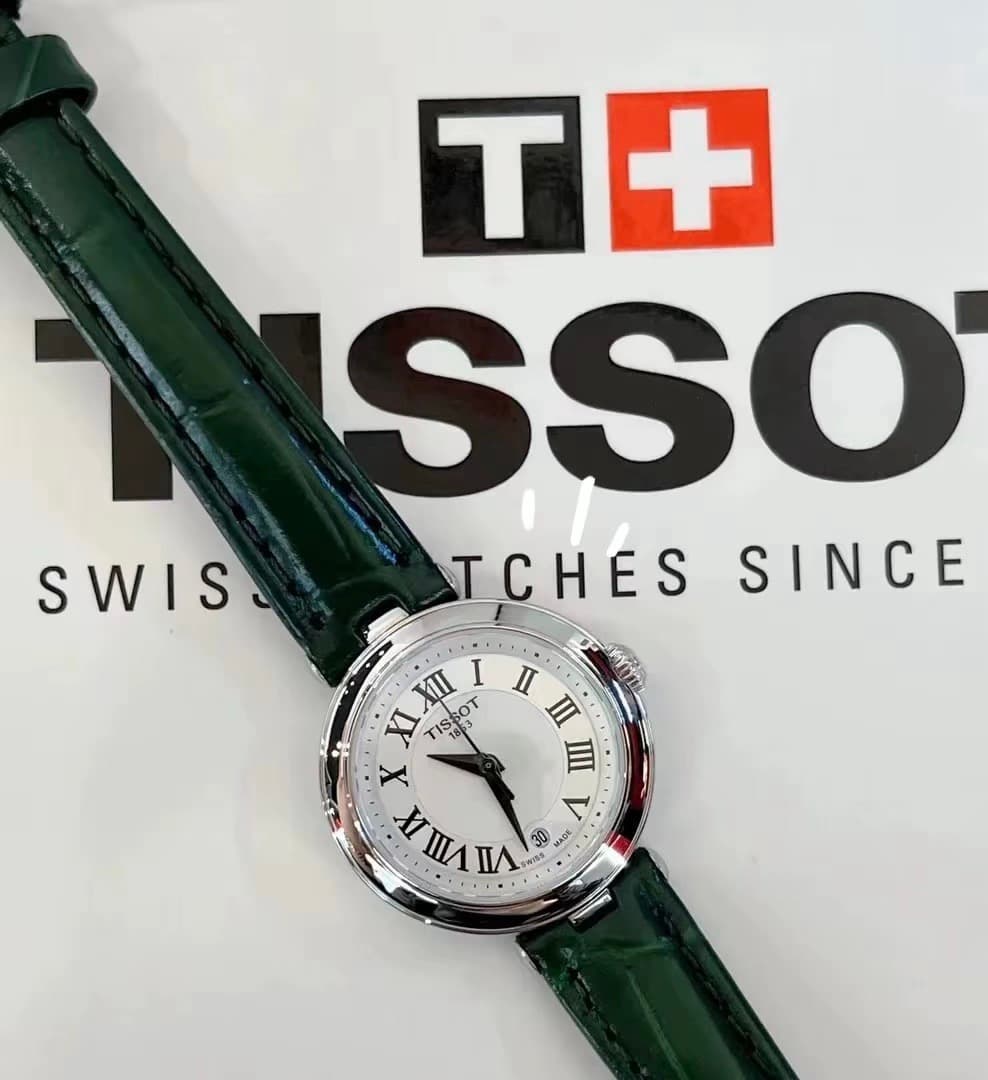 Tissot T-Lady Women's Swiss Quartz Watch White Dial Leather Strap 1:1 COPY luxury watch 2026 image 3