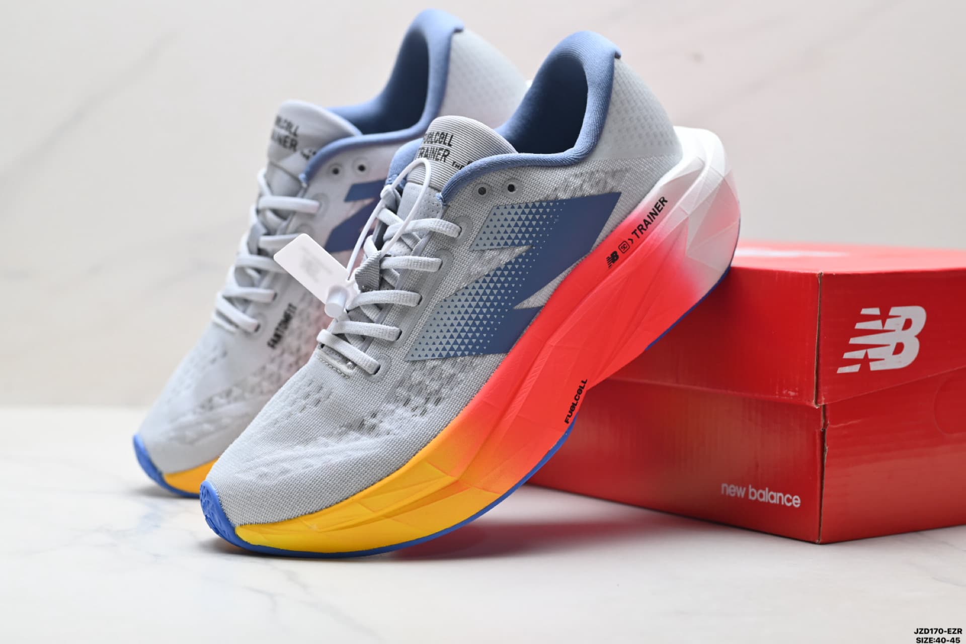 White & Rainbow New Balance FuelCell Reps Sneakers MFCXLK3 Running Shoes image 8