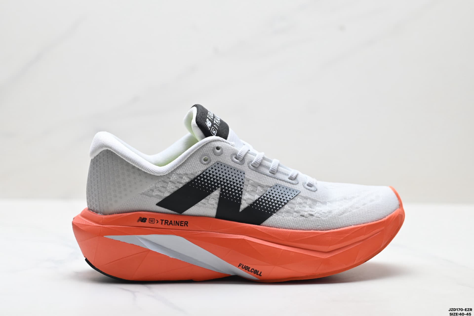 White Upper & Orange Sole New Balance FuelCell Rep Sneakers MFCXLK3