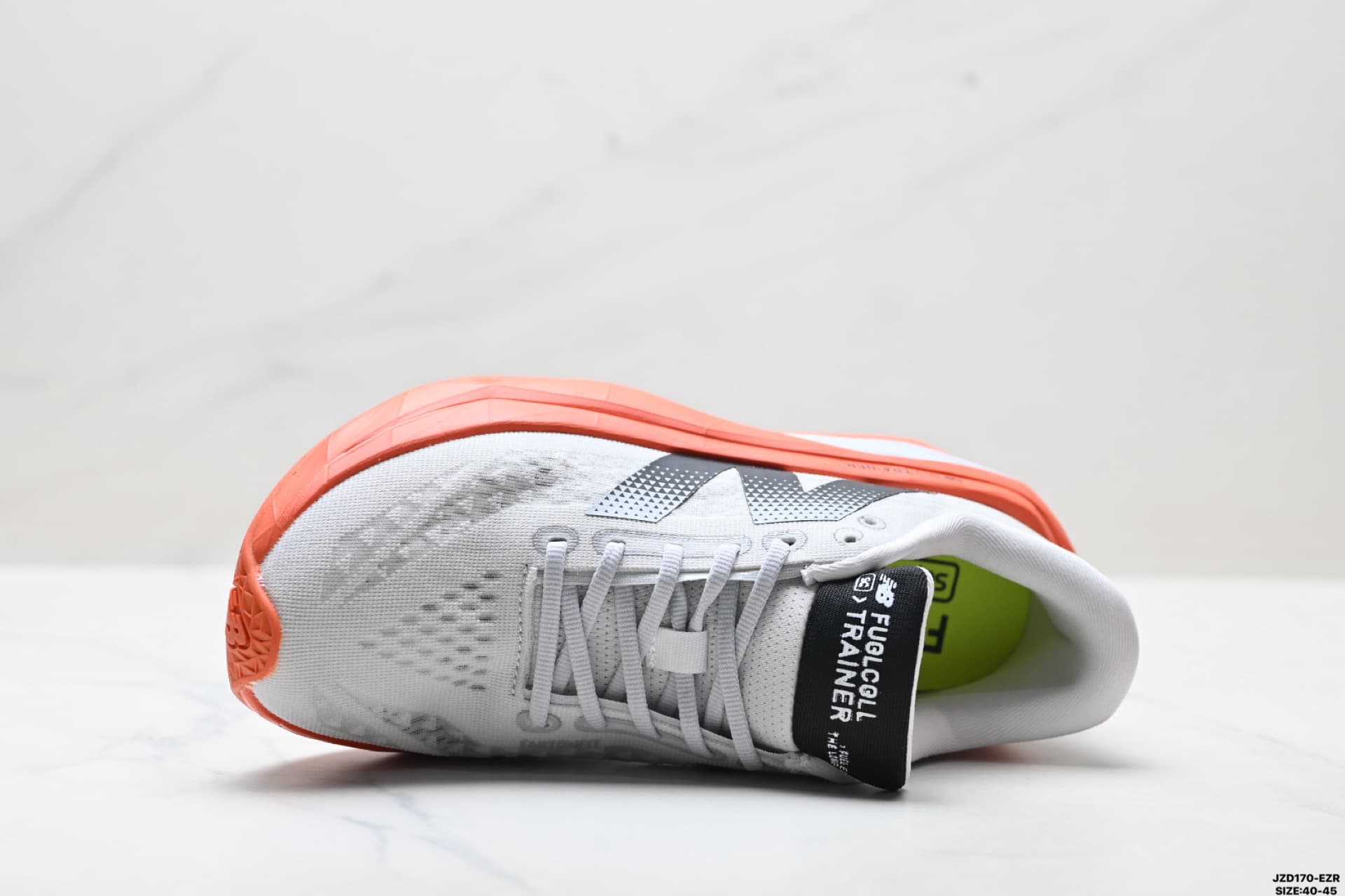 White Upper & Orange Sole New Balance FuelCell Rep Sneakers MFCXLK3 image 2