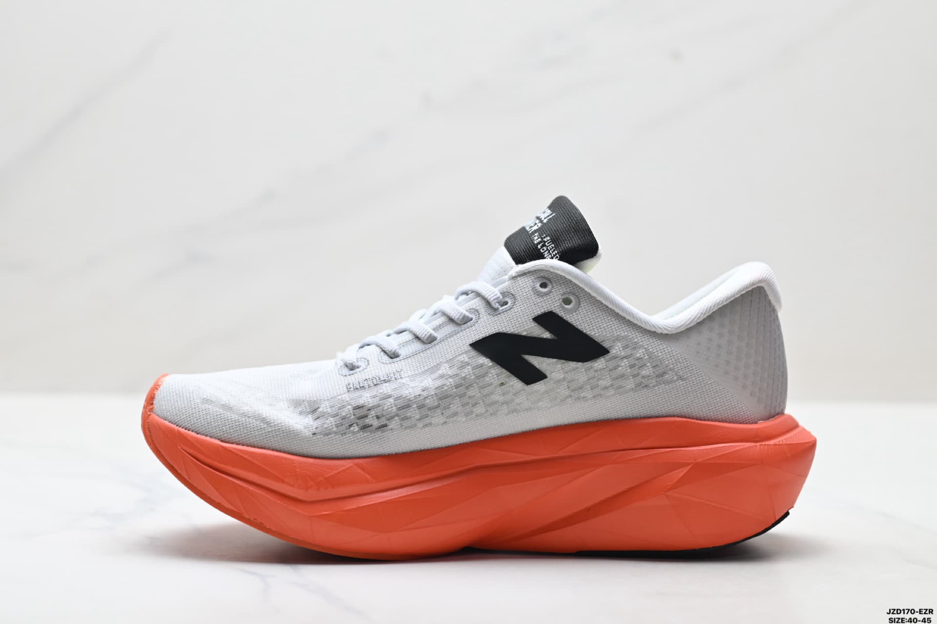 White Upper & Orange Sole New Balance FuelCell Rep Sneakers MFCXLK3 image 3