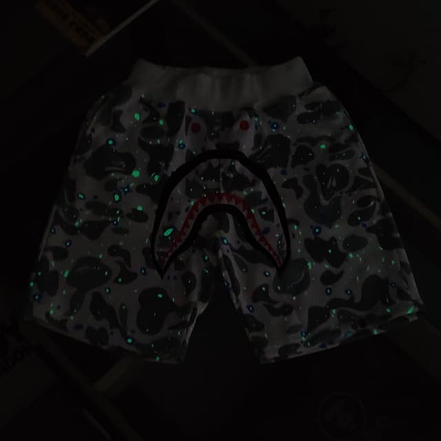 YUPOO Bape Glow Shark White Shorts reps clothing image 2