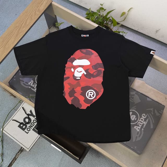 REP Bape Yellow Camo White T-Shirt Red LOGO REPS Clothing | Yupoo image 3