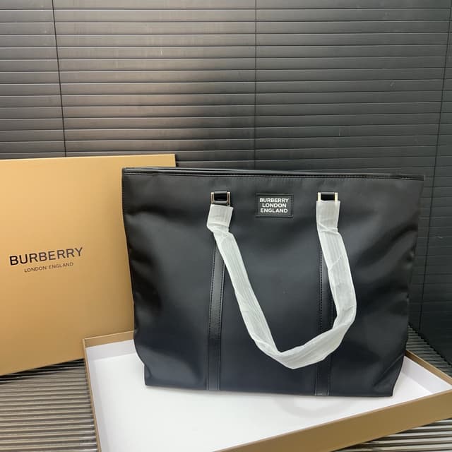 YUPOO Burberry Blcak Canvas Check Tote Bag – Unisex Shopping Bag, 42x37cm | Rep Bags image 2
