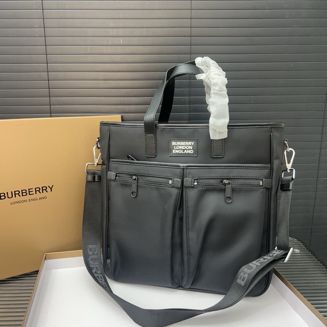 YUPOO Burberry P260 Canvas Check Tote Bag – Unisex Classic Tote, 36x36cm image 1