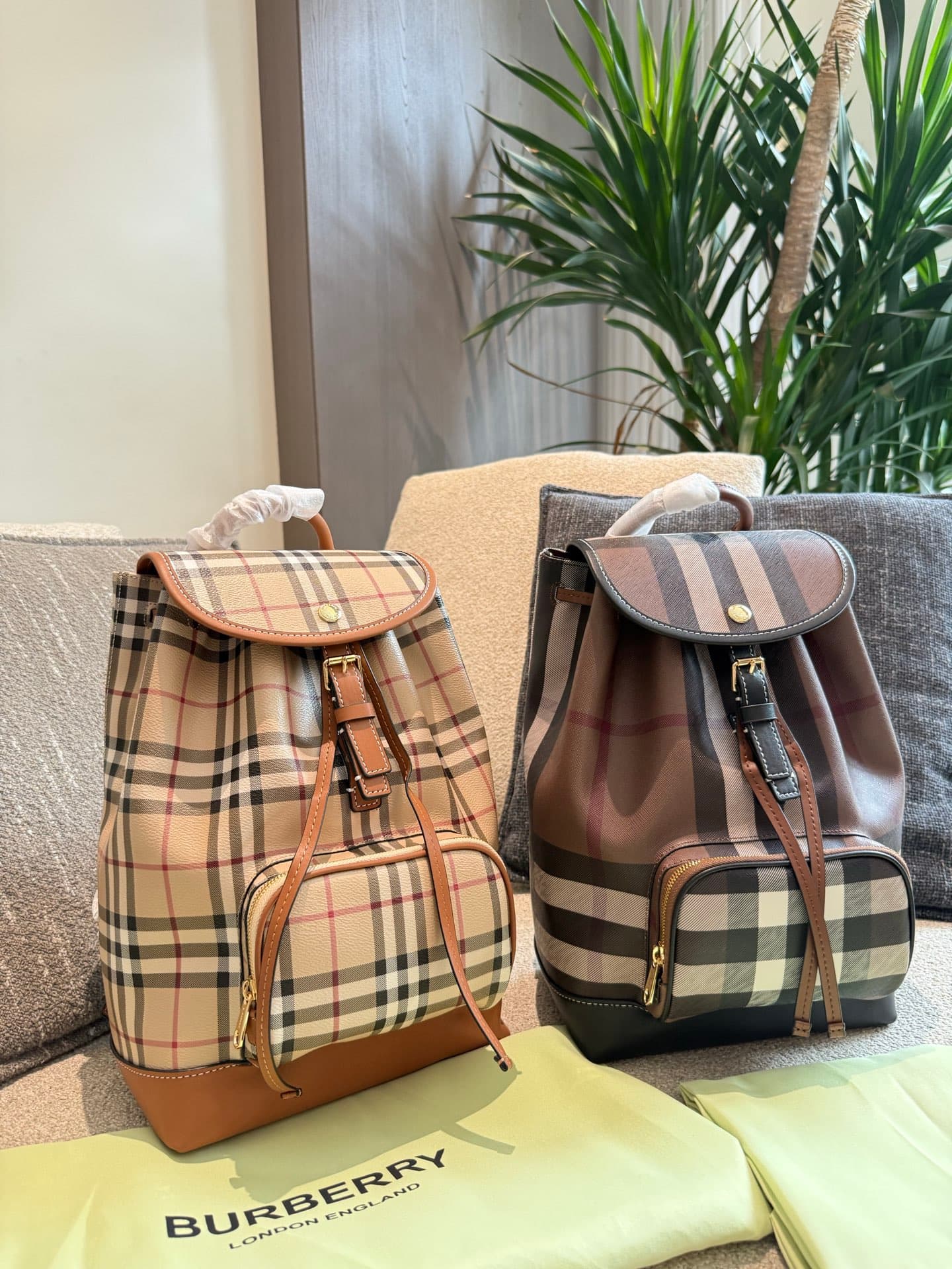 YUPOO Burberry Women's Classic Check Backpack - Spacious & Versatile | Rep Bags