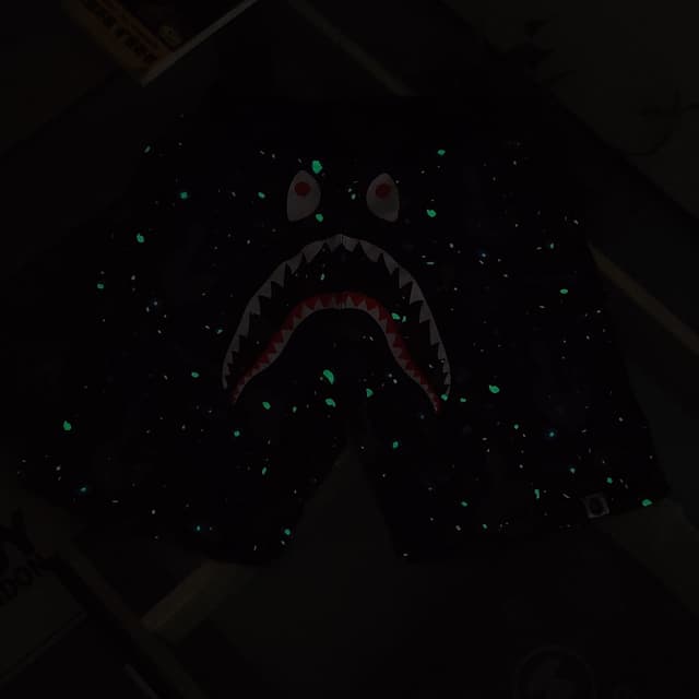 YUPOOPA Bape Glow Shark Black Shorts best quality reps clothes | Yupoo image 2