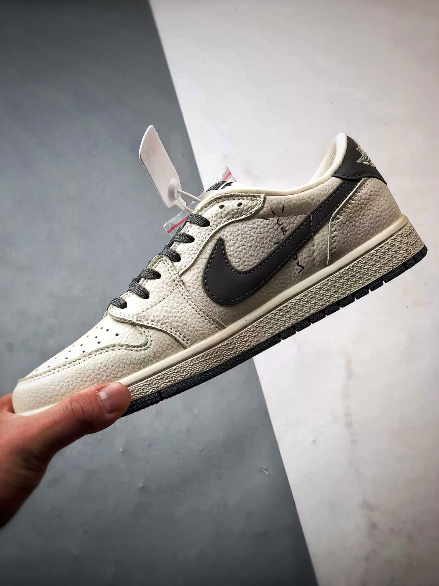 Yupoo AJ1 Low OG Inspired Sneakers - Custom Grey/White image 6