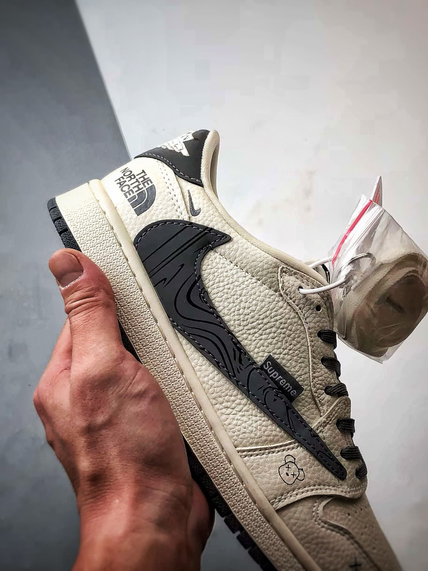 Yupoo AJ1 Low OG Inspired Sneakers - Custom Grey/White image 9