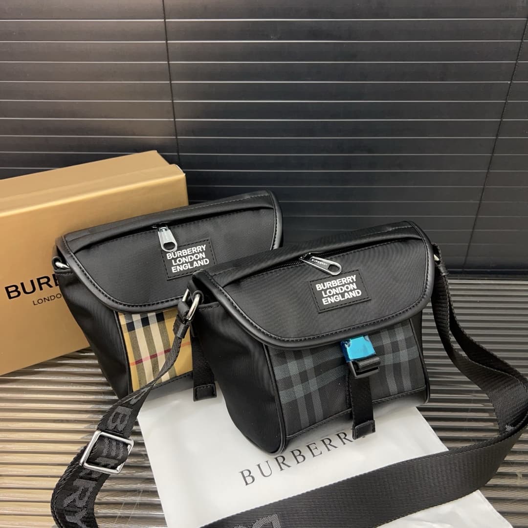 Yupoo Burberry Check Messenger Bag – Unisex Crossbody/Shoulder Bag, 18x21cm image 1