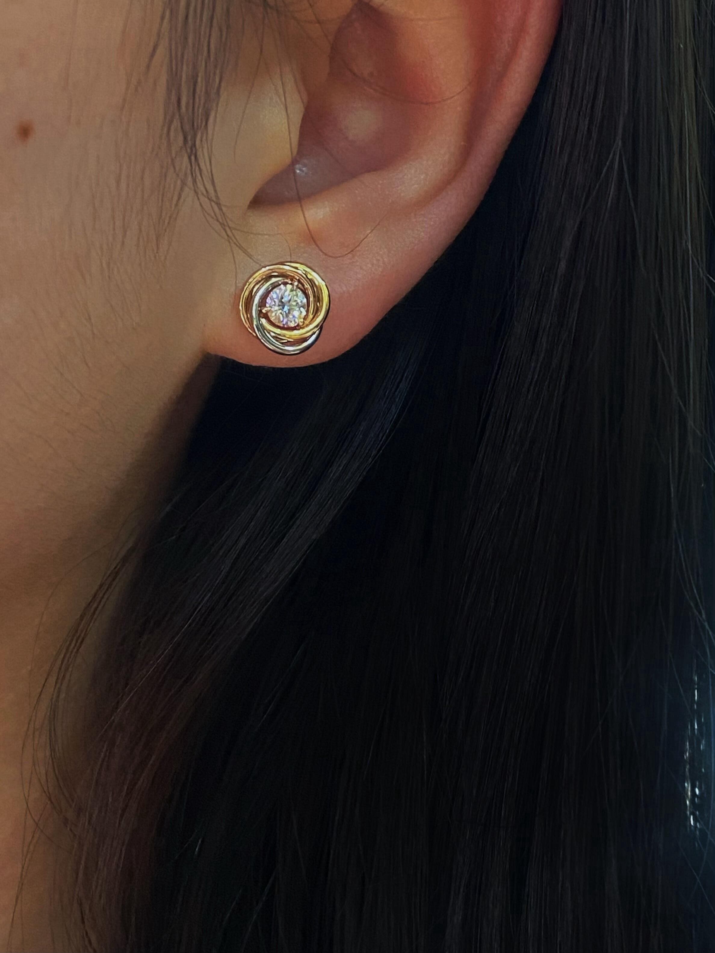 Yupoo Cartier Twisted Tri-Color Diamond Earrings image 5