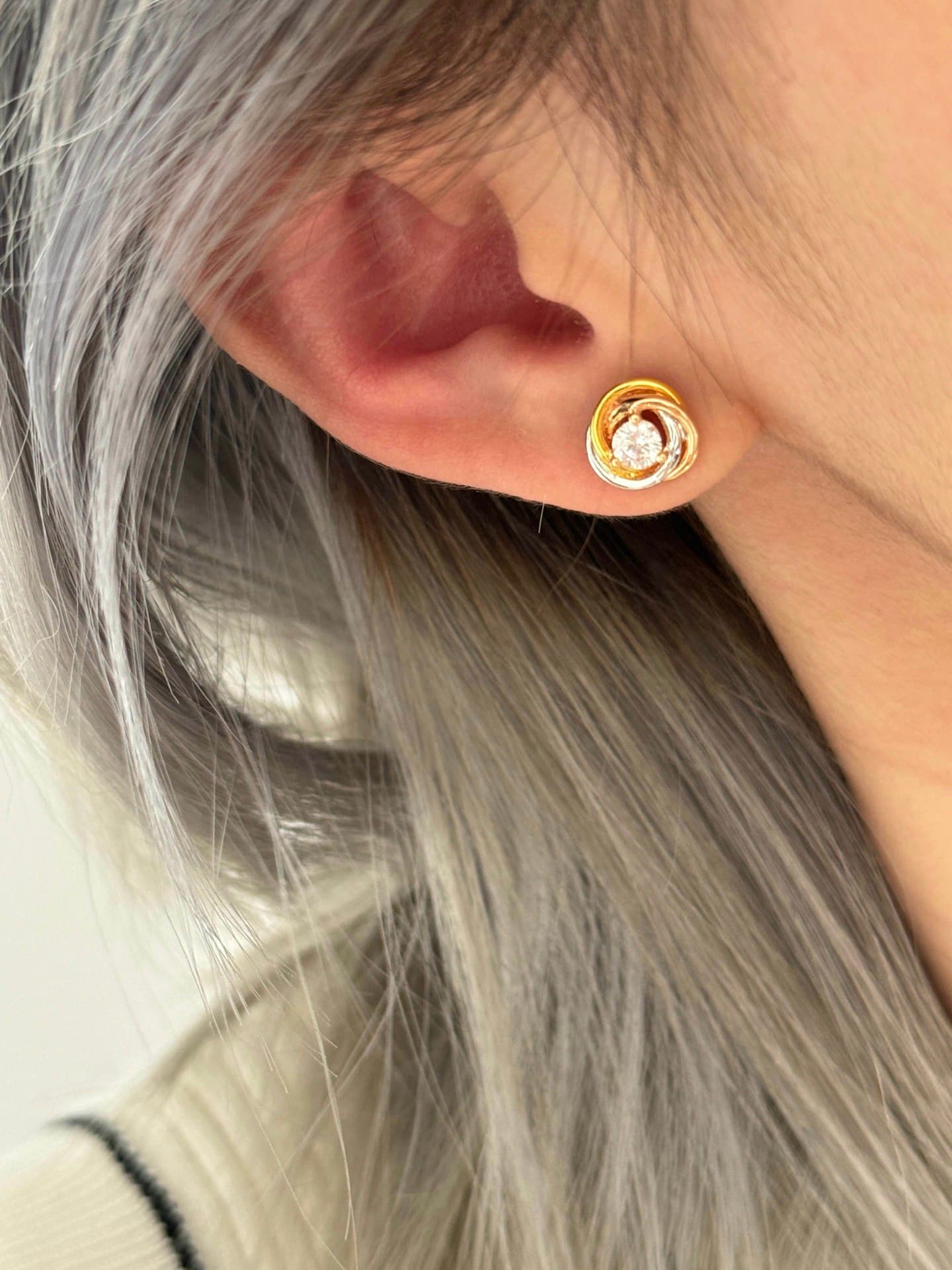 Yupoo Cartier Twisted Tri-Color Diamond Earrings image 7