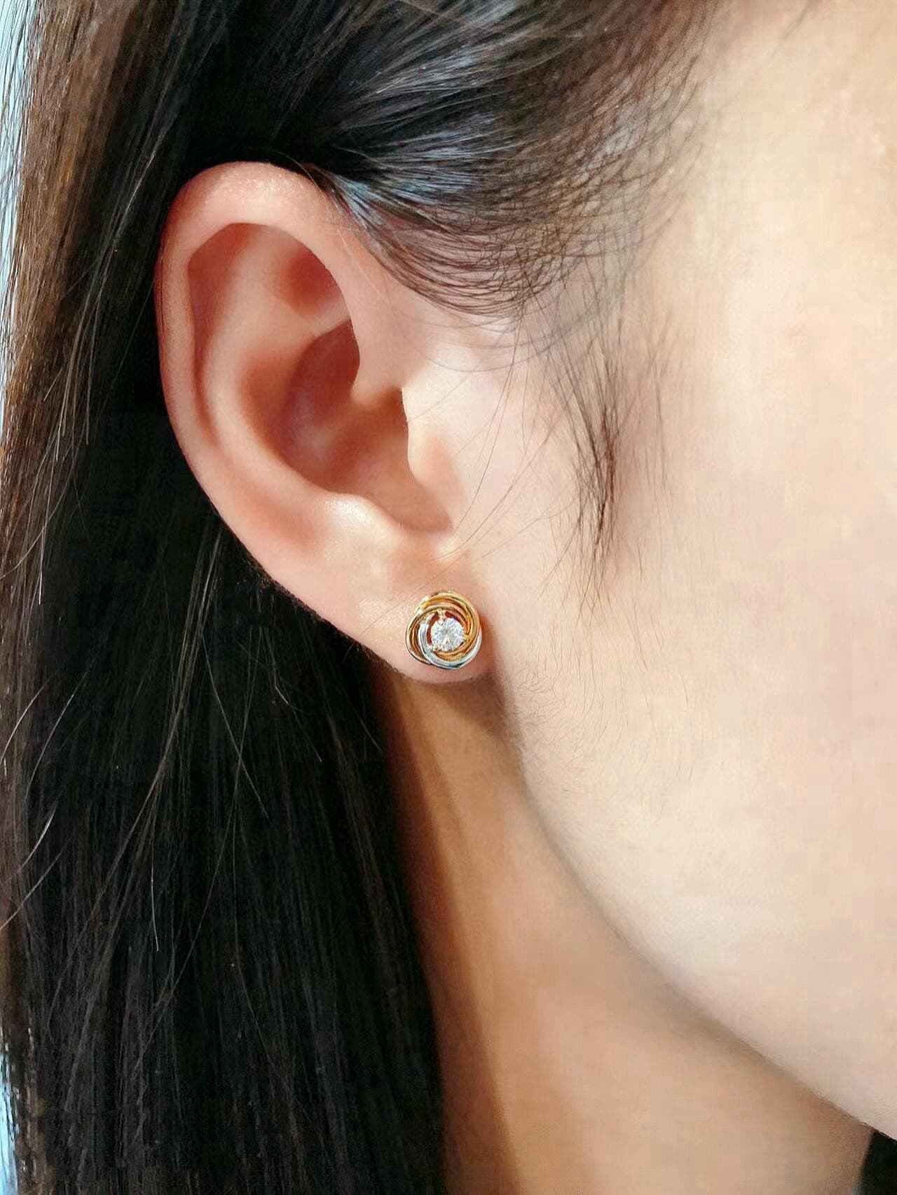 Yupoo Cartier Twisted Tri-Color Diamond Earrings image 6