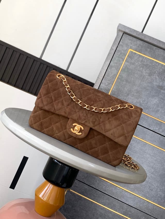 Yupoo Chanel 2.55 / CF Suede Flap Bag – Brown | Rep Bags image 1