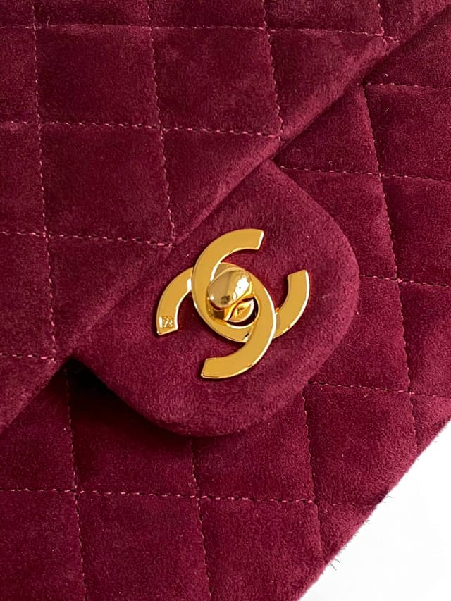 Yupoo Chanel 2.55 / CF Suede Flap Bag – Burgundy | Rep Bags image 7