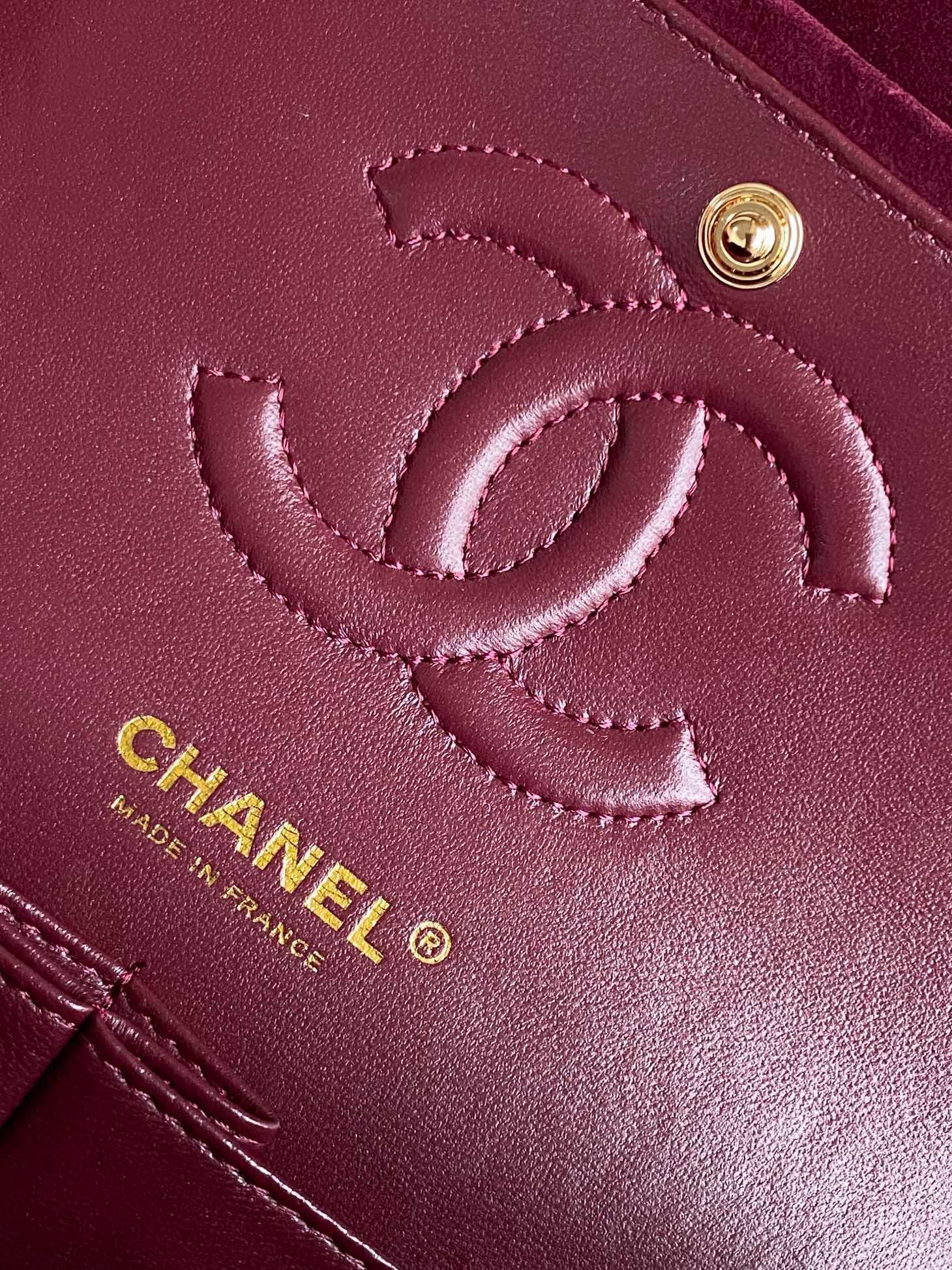 Yupoo Chanel 2.55 / CF Suede Flap Bag – Burgundy image 9