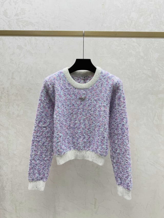 Yupoo Chanel Fall Winter Contrast Sequin Round Neck Knit Sweater | Rep Clothing image 1