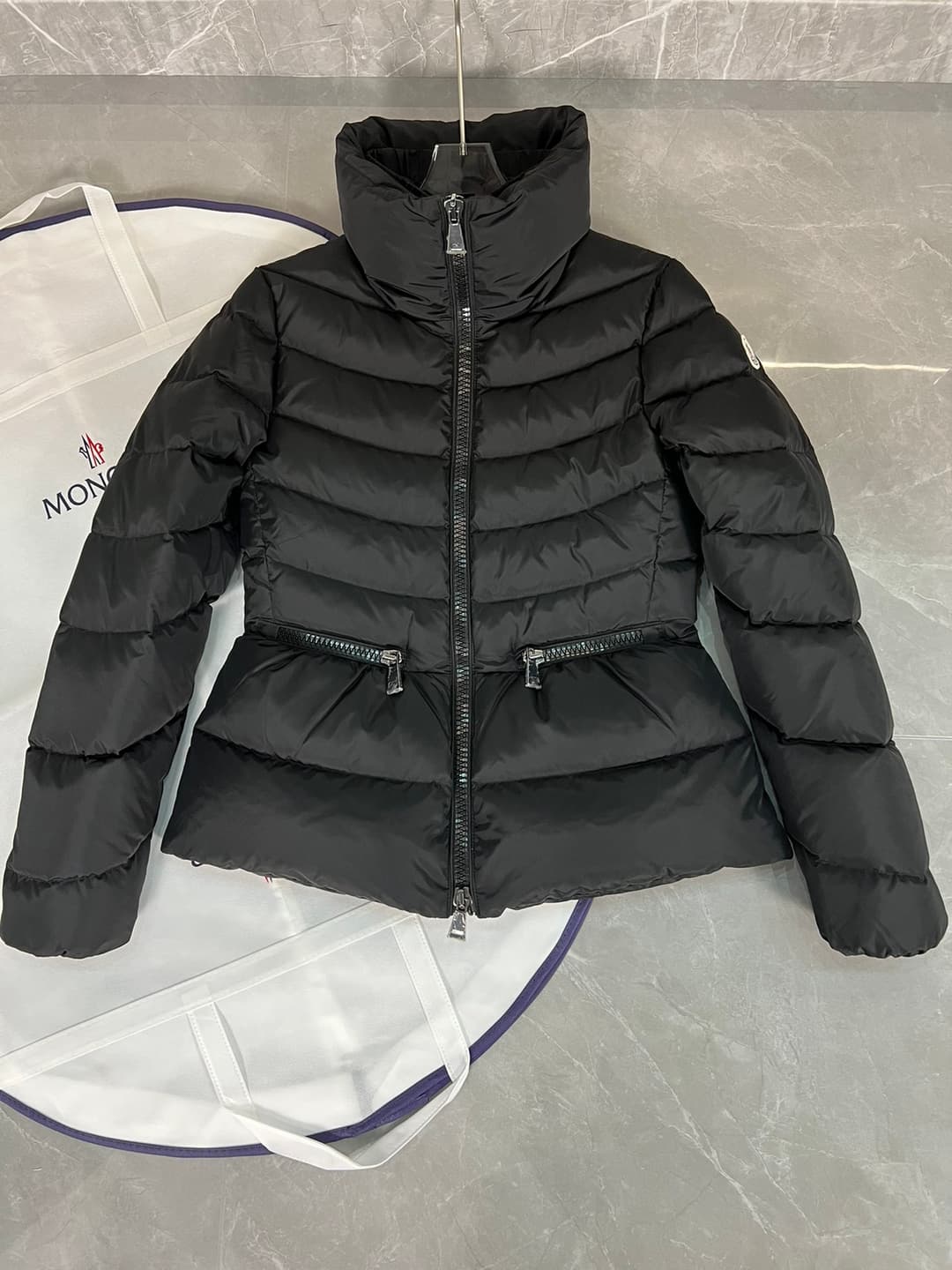 Yupoo Coat: Moncler Black Artemis Rep Coat | Waist-Defining Puffer image 1